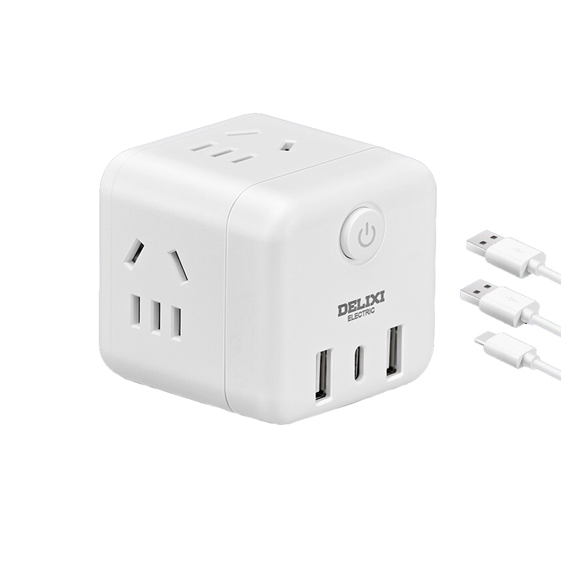 德力西CD98H-C系列魔方插座四位五孔 【type-c】无线CD98H-CK4X2A1C 20W 只 白色